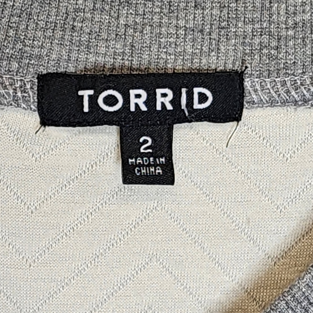 Torrid Peplum Grey Fleece Full Zipper Longsleeve Women's Size 2 (2x-20) - Picture 10 of 12